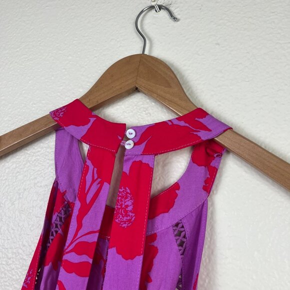 ATL Able The Label Charlotte Halter Sleeveless Maxi Dress Hibiscus Boho Size M - Picture 7 of 10